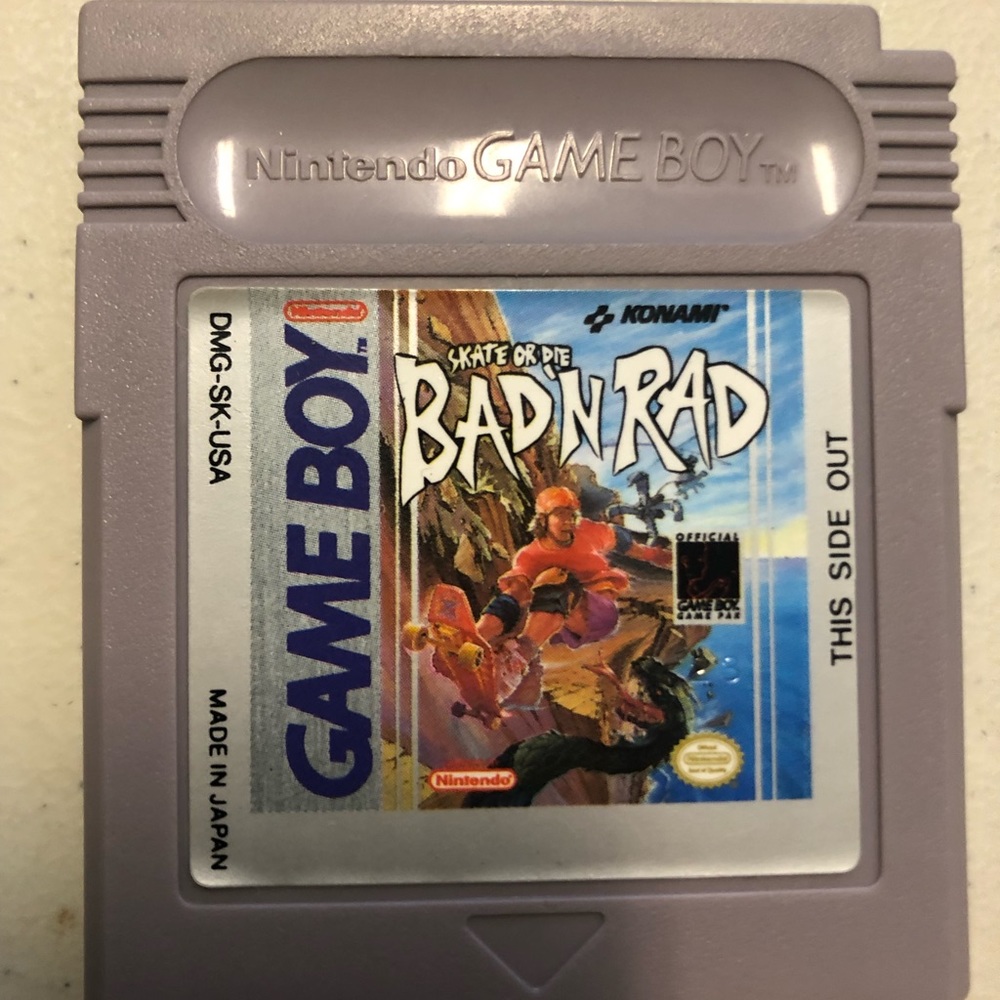 Nintendo Game Boy Skate or Die Bad N Rad with case